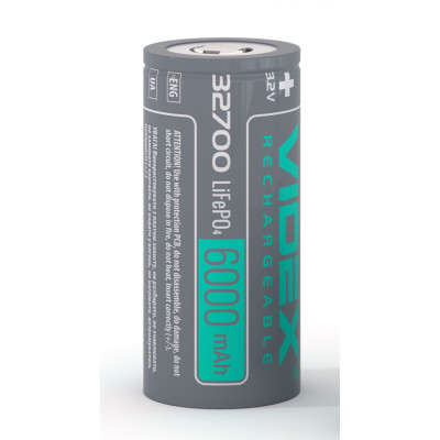 Акумулятор літій-залізо-фосфатний Videx LiFePO4 32700 3.2V 6000mAh без захисту Ø32×70мм bulk – потужний елемент для техніки