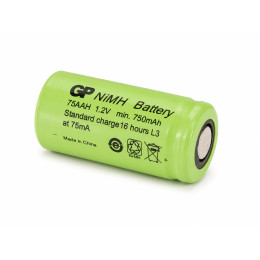 Промисловий акумулятор GP 75AAH 2/3AA Ni-MH 1.2V 750mAh Flat Top, 14.5×28.7 мм