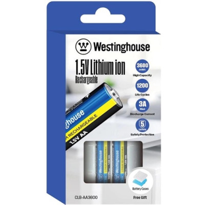 Акумулятори Westinghouse CLB-AA3600 AA 1.5V 2400mAh Li-ion, 2 шт Акумулятори Westinghouse CLB-AA3600 AA 1.5V 2400mAh Li-ion, 2 шт