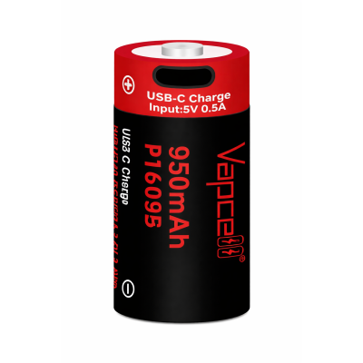 Акумулятор Vapcell P1609B 16340 RCR123A 3.6V 950mAh Li-ion USB-C
