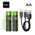 Акумуляторні батарейки AA Hoco JA3 1.5V 3200mWh USB-C, 2 шт. Акумуляторні батарейки AA Hoco JA3 1.5V 3200mWh USB-C, 2 шт.