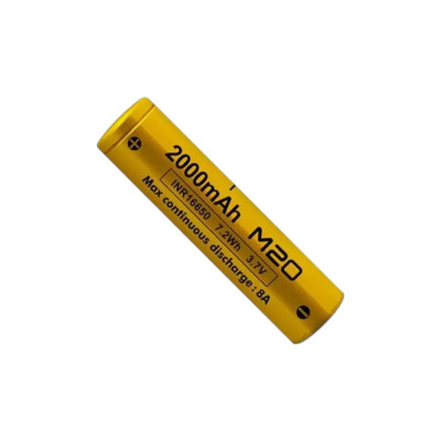 Акумулятор Vapcell 16650 3.7V 2000mAh 8A Li-ion INR16650 M20, розмір 16×65 мм, 1 шт