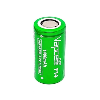 Акумулятор Vapcell Li-ion 18350 3.7V 1400mAh 3A INR18350-F14, розмір 18×35 мм
