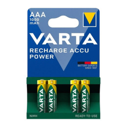 Акумулятори VARTA Ni-MH AAA / HR03 1.2V 1000mAh Ready-to-Use (4 шт) – багаторазові батарейки для пультів, іграшок, ліхтарів