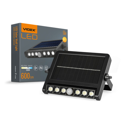 LED світильник автономний настінний VIDEX VL-WLSO-025-S 600Lm 5000K IP54 з сенсором
