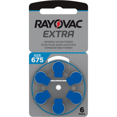 Батарейки для слухових апаратів Rayovac Extra ZA675 (PR44) 1.45V цинк-повітряні, 6 шт – синя серія для слухових пристроїв Батарейки для слухових апаратів Rayovac Extra ZA675 (PR44) 1.45V цинк-повітряні, 6 шт – синя серія для слухових пристроїв