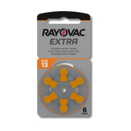 Батарейки Rayovac Extra ZA13 / PR48 1.45V Zinc Air, 6 шт (7.8×5.25 мм) - для слухових апаратів