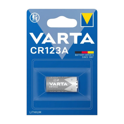 Батарейка VARTA Cell Lithium CR123A 3V 1500mAh D17×H34.5 мм (1 шт) – літієва батарейка для ліхтарів, фотоапаратів, сигналізацій