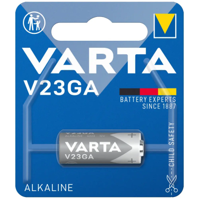 Батарейка Varta V23GA 23A Alkaline 12V 50mAh D10.3×28.5мм, 1шт – лужна батарейка для брелоків та електроніки