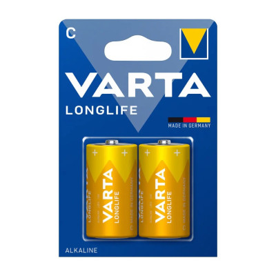 Батарейка Varta Longlife LR14 C Alkaline 1.5V, 2шт – лужні батарейки для іграшок, ліхтарів та радіо