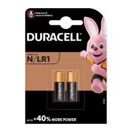 Батарейки Duracell N / LR1 / E90 Alkaline 1.5V D12×H30.2 мм (2 шт) – лужні батарейки для медичних приладів, фотоапаратів, ліхтариків