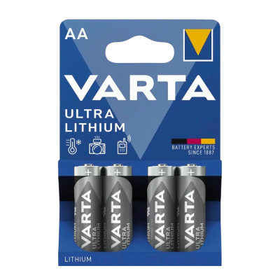 Батарейки VARTA Professional Lithium AA / LR6 / FR14505 1.5V D14.5×H50.5 мм (4 шт) – літієві батарейки для фотоапаратів, GPS, ліхтарів