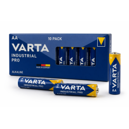 Батарейки Varta Industrial Pro AA (LR6) 1.5V лужні, 10 шт в упаковці – промислова серія для техніки та електроніки Батарейки Varta Industrial Pro AA (LR6) 1.5V лужні, 10 шт в упаковці – промислова серія для техніки та електроніки