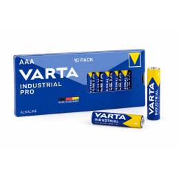 Батарейки Varta Industrial Pro AAA (LR03) 1.5V лужні, 10 шт в упаковці – промислова серія для техніки та електроніки Батарейки Varta Industrial Pro AAA (LR03) 1.5V лужні, 10 шт в упаковці – промислова серія для техніки та електроніки