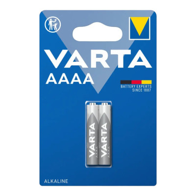 Батарейки Varta LR61 AAAA Alkaline 1.5V, 2шт D8.3×42.5мм – лужні елементи живлення для стілусів, Bluetooth-гарнітур та медтехніки