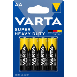 Батарейка Varta LR6 AA Zinc-Carbon Super Heavy Duty 1.5V, 4шт – цинк-угольные батарейки для пультов, часов и игрушек