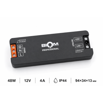 Блок живлення BIOM Professional BPTH-12-48 48W 12V 4A IP44