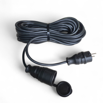 Подовжувач електричний 1 гніздо з заземленням 16А (3,5 кВт) довжина 7 м – силовий каучуковий ПВС 3x1.5 IP44, зовнішній/внутрішній