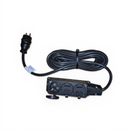 Подовжувач електричний 3 гнізда 1 м 3×2.5 мм² 16А IP44 – каучукова вилка і колодка з кришками, посилений мідний кабель