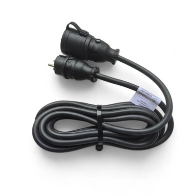 Удлинитель силовой 5 м 1 розетка 16А (3.5 кВт) с заземлением – резиновый кабель КГНВтп 3×2.5 мм² GAL-KAT для электромобиля