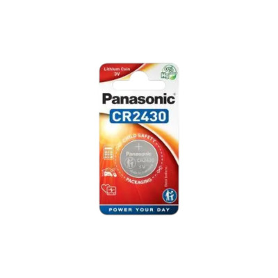 Батарейка Panasonic CR2430 Lithium 3V – літієва дискова батарейка великої ємності для годинників, пультів, датчиків