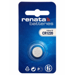 Батарейка Renata CR1220 MFR 3V Lithium 35mAh, 1 шт (12.5×2 мм) - літієва кнопкова батарейка для годинників, пультів і електроніки