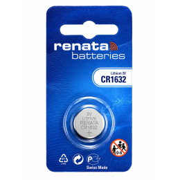 Батарейка Renata CR1632 3V Lithium 137mAh, 1 шт (16×3.2 мм) - літієва кнопкова батарейка для ваг, брелоків і електроніки