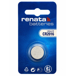 Батарейка Renata CR2016 MFR 3V Lithium 90mAh, 1 шт (20×1.6 мм) - літієва кнопкова батарейка для ваг і електроніки