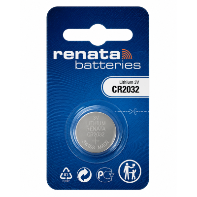 Батарейка Renata CR2032 MFR 3V Lithium 225mAh, 1 шт (20×3.2 мм) - литиевая кнопочная батарейка для весов, пультов и автоключей Батарейка Renata CR2032 MFR 3V Lithium 225mAh, 1 шт (20×3.2 мм) - литиевая кнопочная батарейка для весов, пультов и автоключей