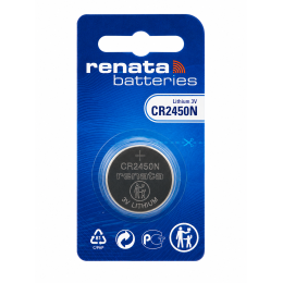 Батарейка Renata CR2450N 3V Lithium 540mAh, 1 шт (24.5×5 мм) - літієва кнопкова батарейка для автоключів і електроніки