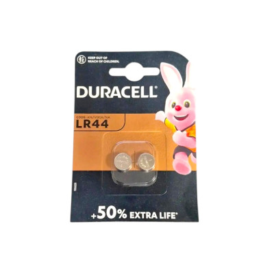 Батарейка Duracell Alkaline LR44 (A76/AG13/76A) 1.5V 11.6×5.4мм, 2 шт – для пультів, іграшок, годинників, медичних приладів Батарейка Duracell Alkaline LR44 (A76/AG13/76A) 1.5V 11.6×5.4мм, 2 шт – для пультів, іграшок, годинників, медичних приладів