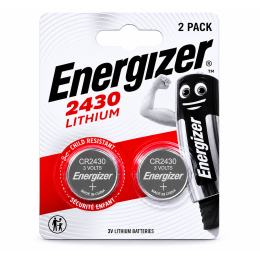 Батарейки Energizer CR2430 3V Lithium 320mAh, 2 шт (24.5×3.0 мм) - літієві дискові батарейки для ваг, брелоків і медичних приладів