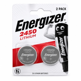 Батарейки Energizer CR2450 3V Lithium 620mAh, 2 шт (24.5×5.0 мм) - літієві дискові батарейки для ваг, брелоків і медичних приладів