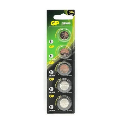 Батарейки GP CR1616 3V 55mAh, 5 шт (16×1.6 мм)