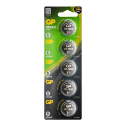Батарейки GP CR2430 3V Lithium 300mAh, 5 шт (24.5×3.0 мм) - для ваг, брелоків і датчиків