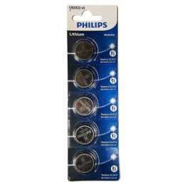 Батарейки Philips CR2032 3V Lithium 210mAh, 5 шт (20×3.2 мм) - для ваг, пультів і сигналізацій