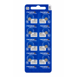 Батарейки Renata 377 SR626SW 1.55V Silver Oxide 24mAh, 10 шт (6.8×2.6 мм) - срібно-оксидні батарейки для годинників