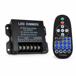Димер для однотонної LED-стрічки OEM D-30A-RF23-B 12–48 В, 30 А (3×10 А), RF-пульт