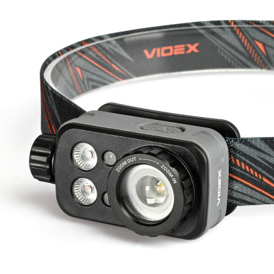 Налобний сенсорний ліхтар VIDEX VLF-H046Z 500Lm, Li-Pol 1200mAh, USB-C, IP65 – акумуляторний LED-ліхтар з білим, червоним і зеленим світлом Налобний сенсорний ліхтар VIDEX VLF-H046Z 500Lm, Li-Pol 1200mAh, USB-C, IP65 – акумуляторний LED-ліхтар з білим, червоним і зеленим світлом