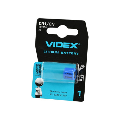 Батарейка Videx CR1/3N Lithium 3V D11.5×10.5мм, 1шт – литиевый элемент питания для фототехники и электроники Батарейка Videx CR1/3N Lithium 3V D11.5×10.5мм, 1шт – литиевый элемент питания для фототехники и электроники