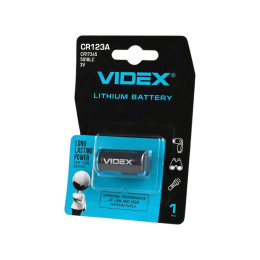 Батарейка Videx CR123A Lithium 3V D17×34.5мм, 1шт – літієвий елемент живлення для фототехніки та електроніки