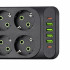 Мережевий фільтр Yiwu HP-5-15 на 6 розеток із USB Мережевий фільтр Yiwu HP-5-15 на 6 розеток із USB