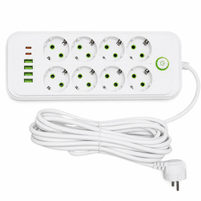 Мережевий фільтр Yiwu HP-5-55 на 8 розеток із USB
