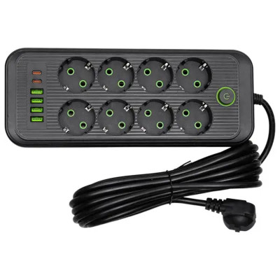 Мережевий фільтр Yiwu HP-5-56 на 8 розеток із USB Мережевий фільтр Yiwu HP-5-56 на 8 розеток із USB