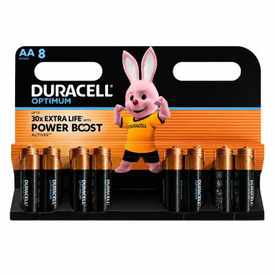Батарейки Duracell Optimum AA LR6 1.5V лужні, 8 шт