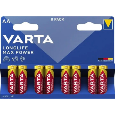 Батарейки VARTA Longlife Max Power AA / LR6 1.5V, 8 шт