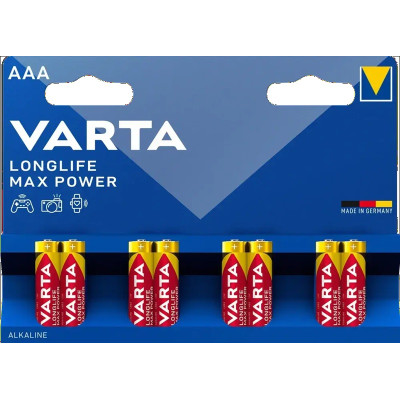 Батарейки VARTA Longlife Max Power AAA / LR03 1.5V, 8 шт