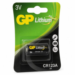 Літієва батарейка GP Lithium Pro CR123A 3V 1500mAh (17×34,5 мм), 1 шт — для ліхтарів і сигналізацій