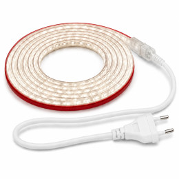 Світлодіодна стрічка LED AVT 5 м готовий комплект з вилкою 220V IP65 9W/м 120 LED/м нейтральна біла