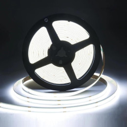 Світлодіодна COB-стрічка BIOM BPS-G4-24-8-COB-480-CW-20 24V 12.5W/м 480 LED/м 6000–6500K IP33, 10 м Світлодіодна COB-стрічка BIOM BPS-G4-24-8-COB-480-CW-20 24V 12.5W/м 480 LED/м 6000–6500K IP33, 10 м